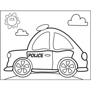 Police car coloring page