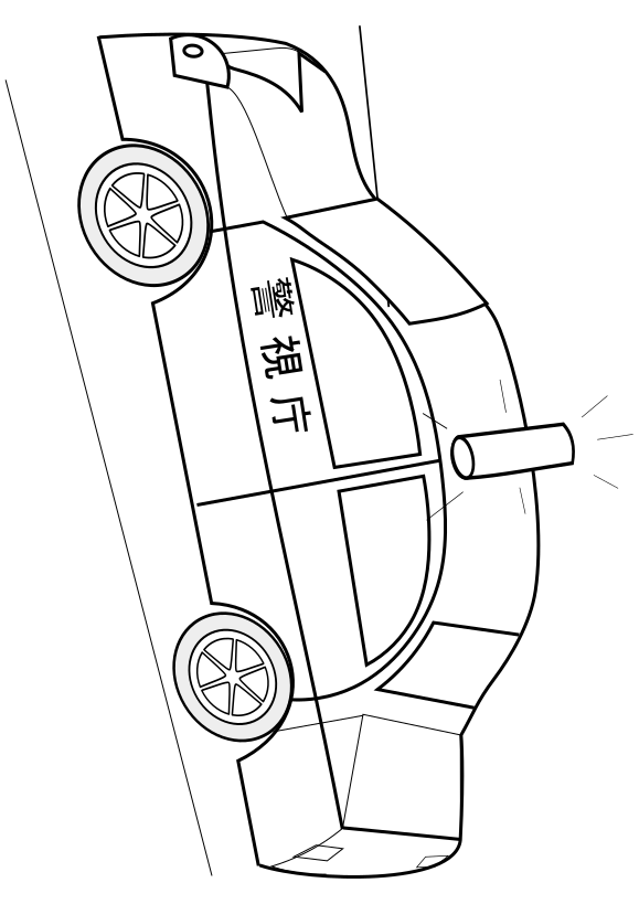 Police patrol car drawing for coloring page free printable nurieworld