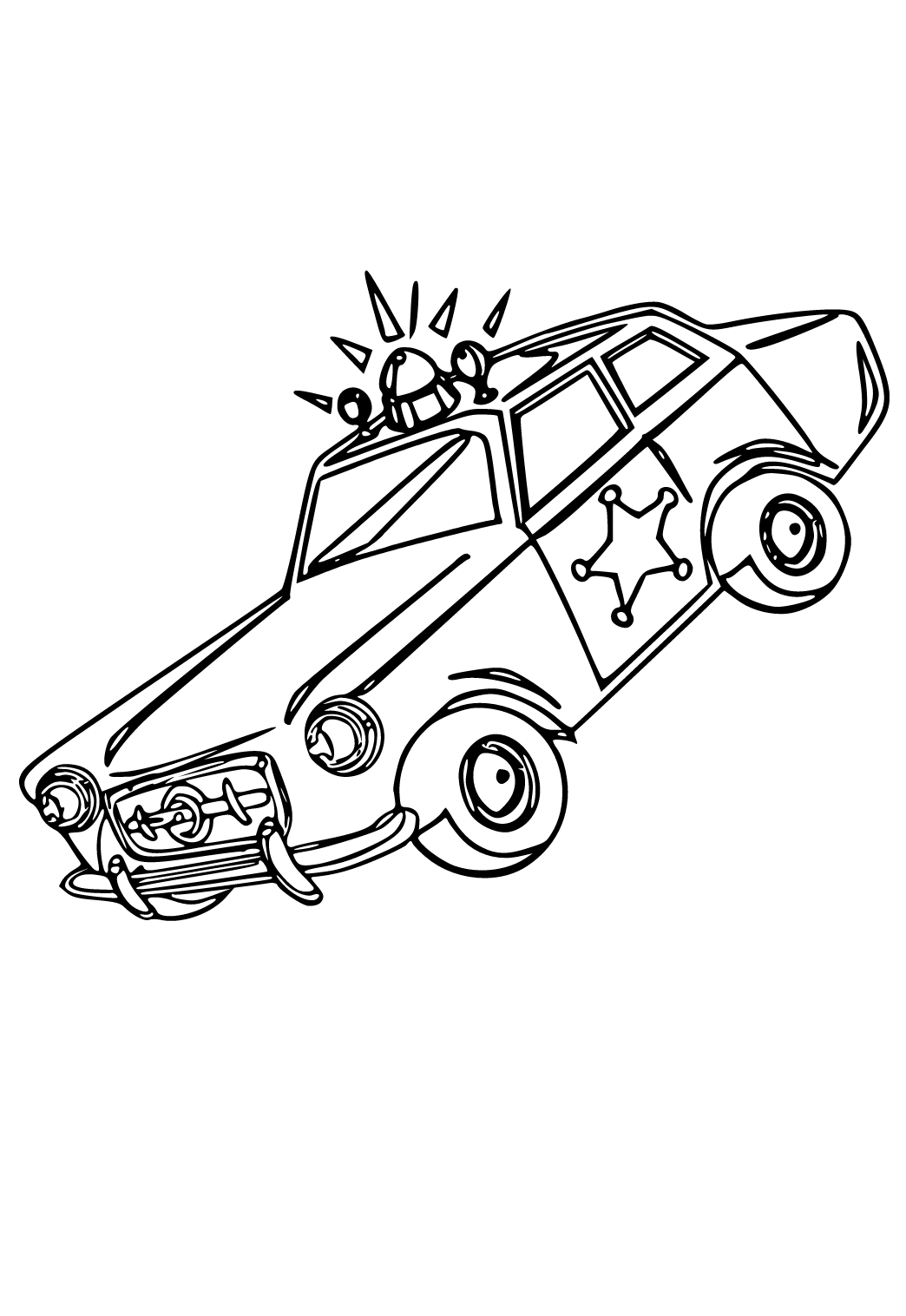 Free printable police car siren coloring page for adults and kids