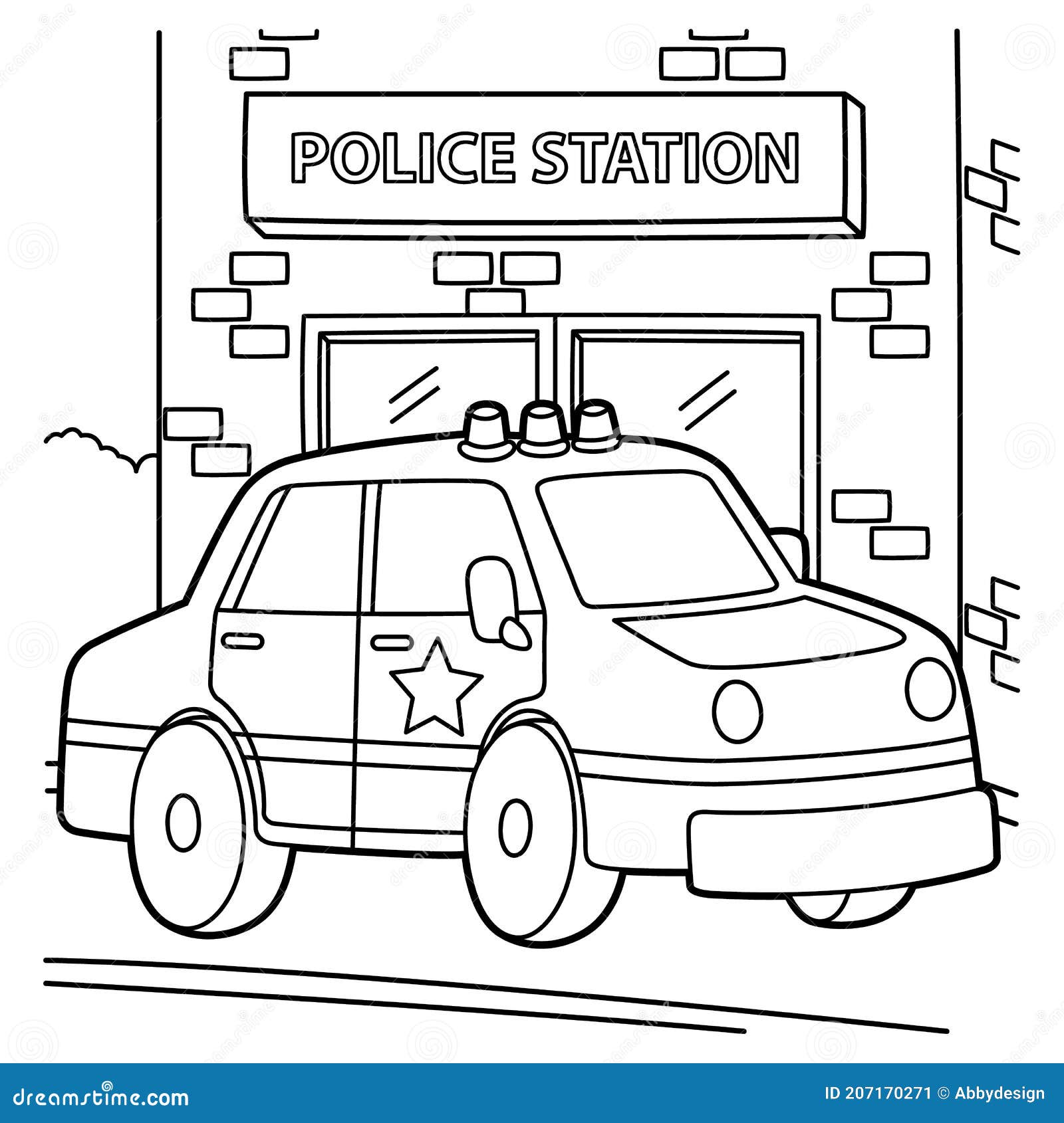 Police car coloring page stock illustration illustration of vector