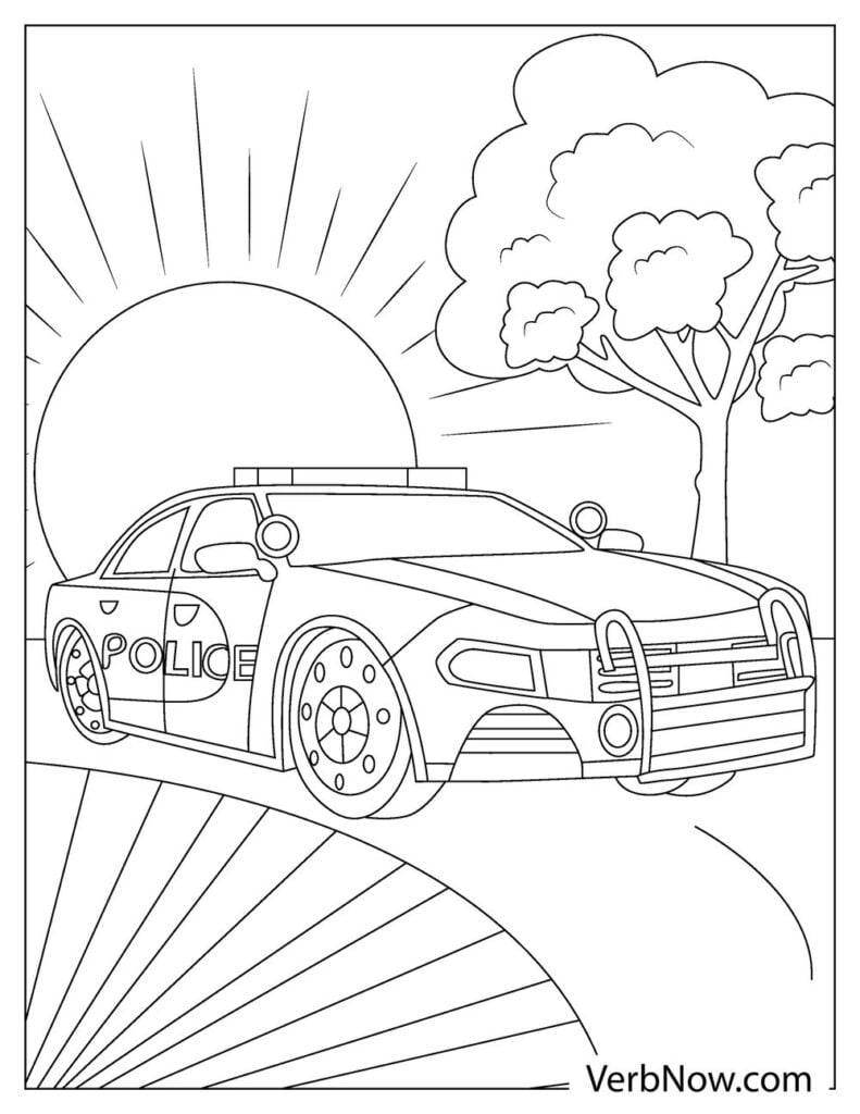 Free police car coloring pages book for download printable pdf