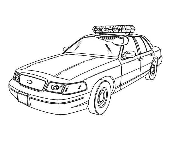 Free printable police car coloring page