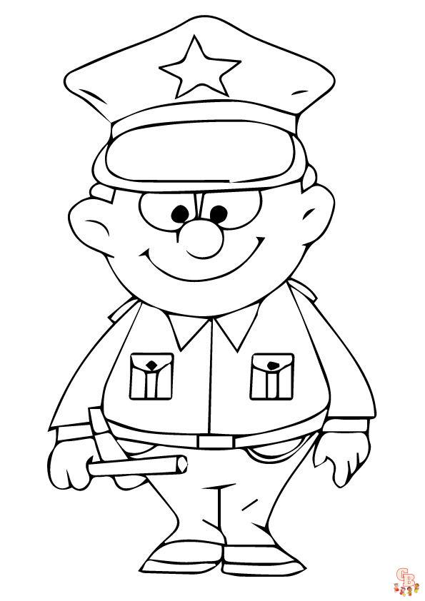 Police coloring pages to print for kids