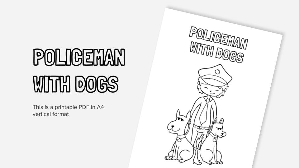 Printable coloring worksheets about policemen in pdf format