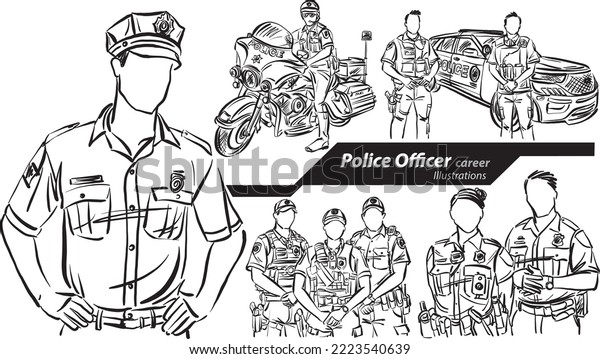 Police officer sketch over royalty