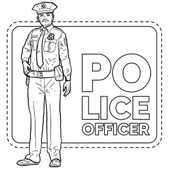 Police officer coloring tpt