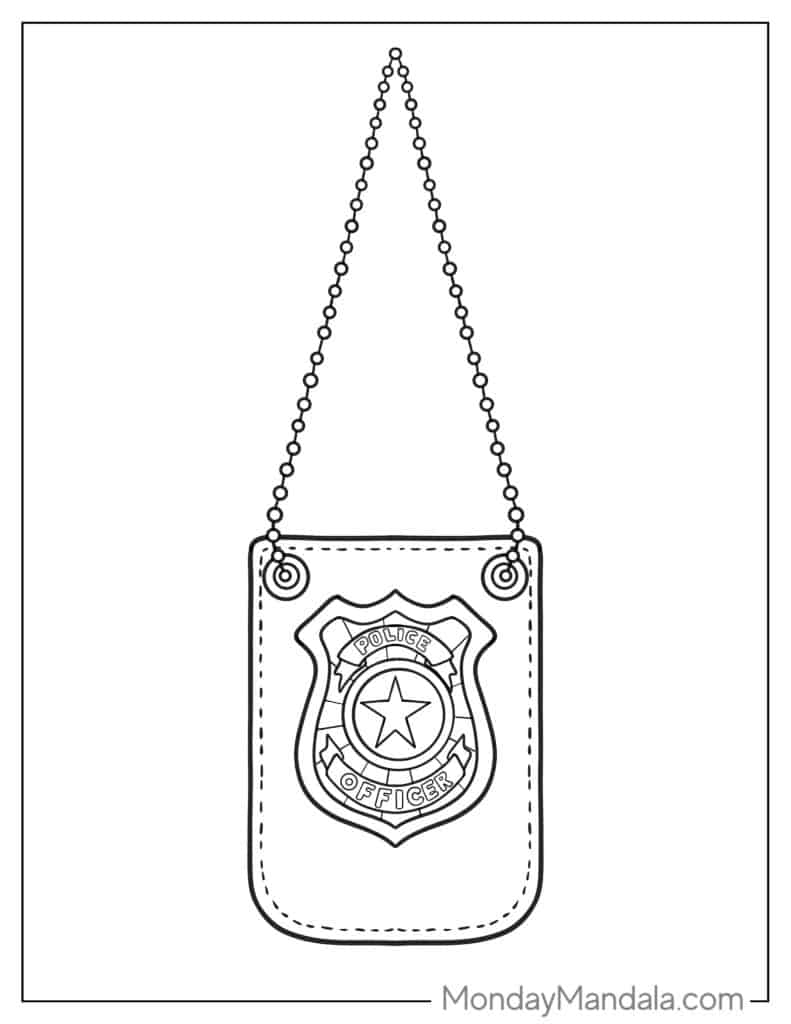 Police coloring pages free pdf printables