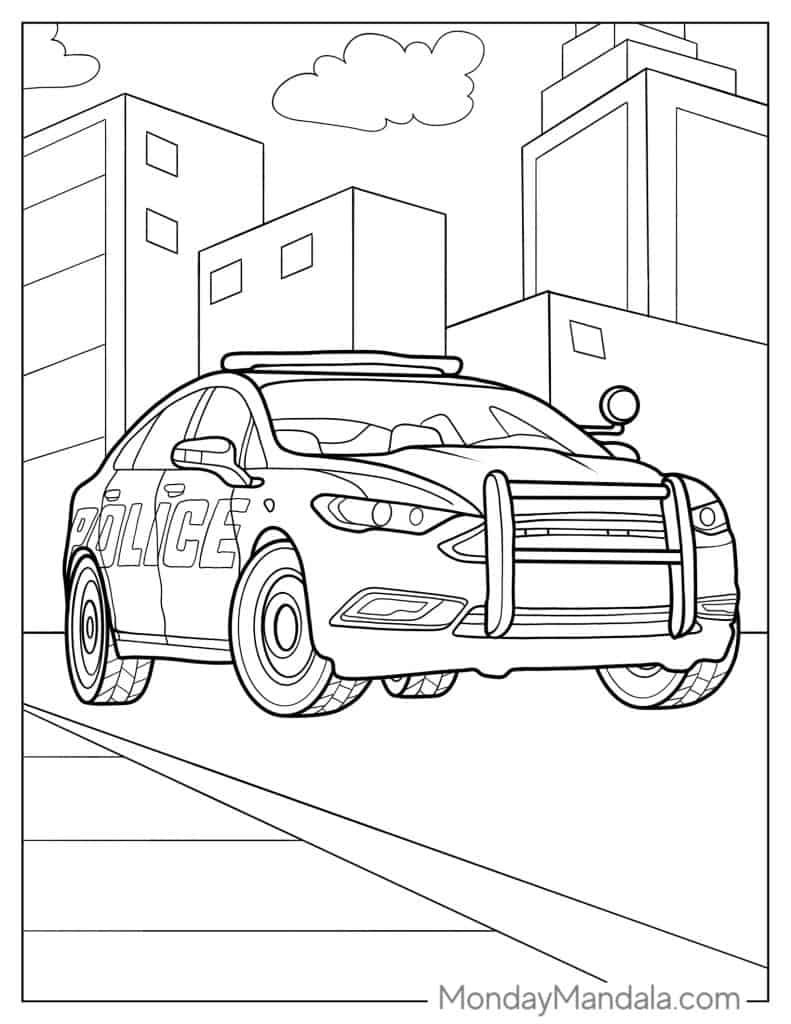Police coloring pages free pdf printables