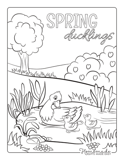 Free printable spring coloring pages for kids adults