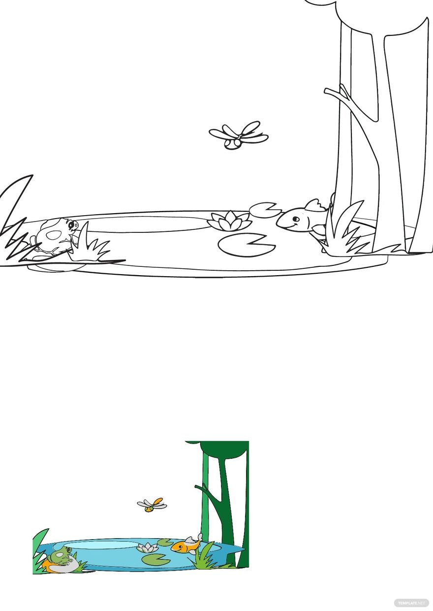 Free pond animals coloring pages