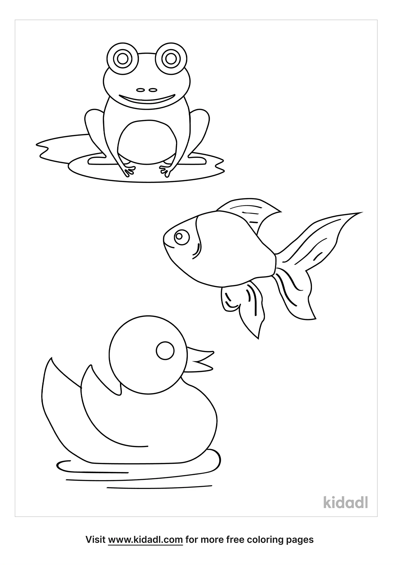 Free pond animals coloring page coloring page printables