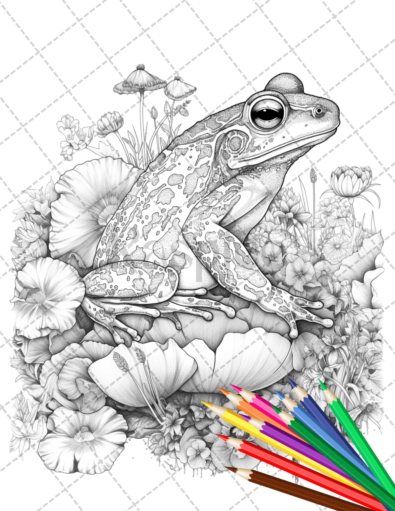 Animal floral printable coloring pages for adults grayscale colori â coloring