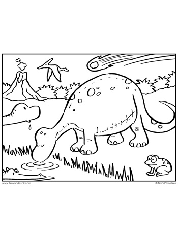 Drinking dinos coloring page â tims printables