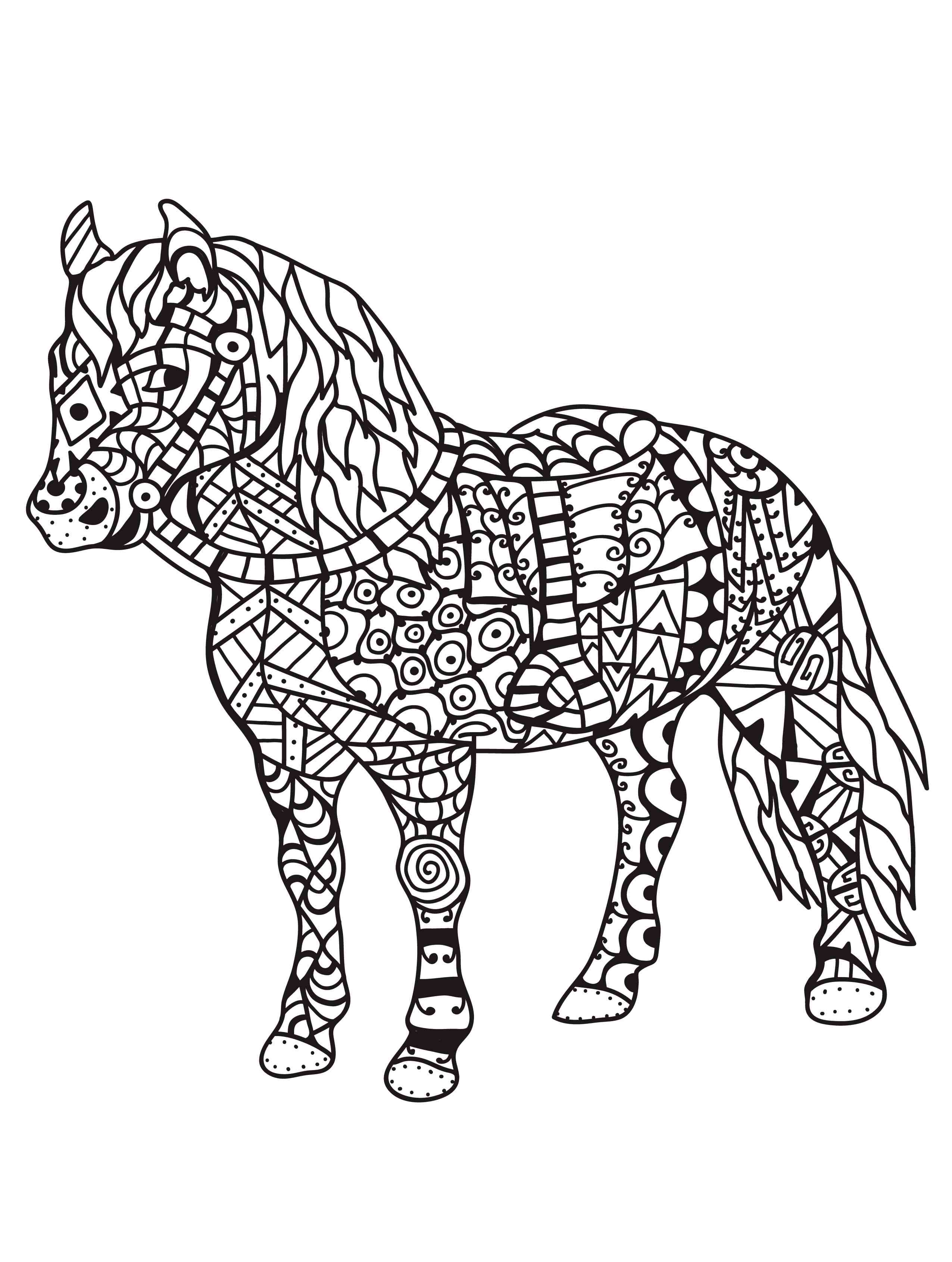 Pony coloring pages for adults