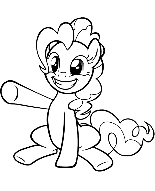 Funny pony coloring page for girls