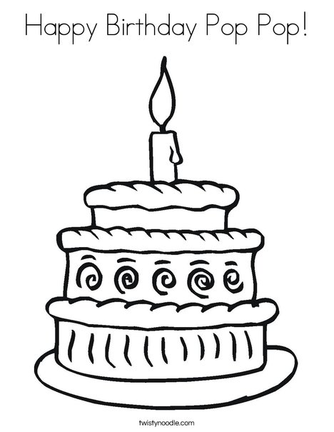 Happy birthday pop pop coloring page