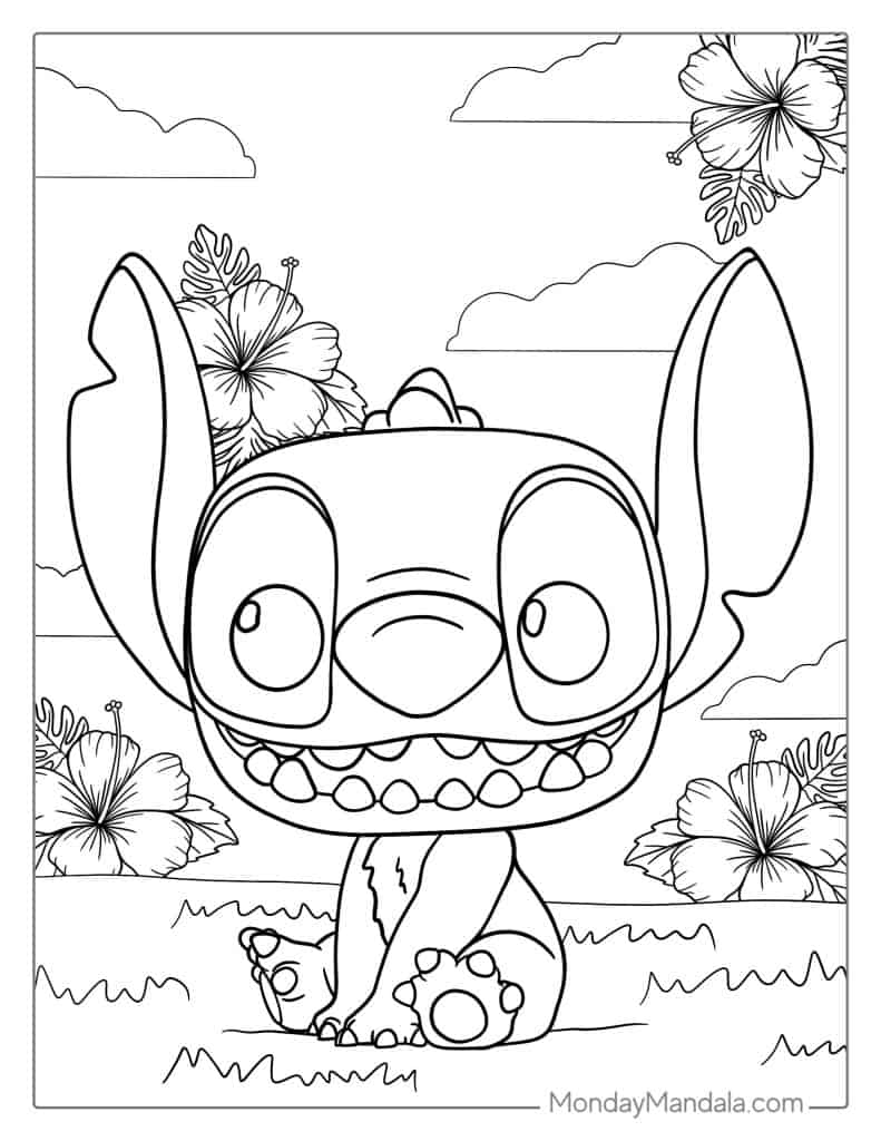 Lilo stitch coloring pages free pdf printables