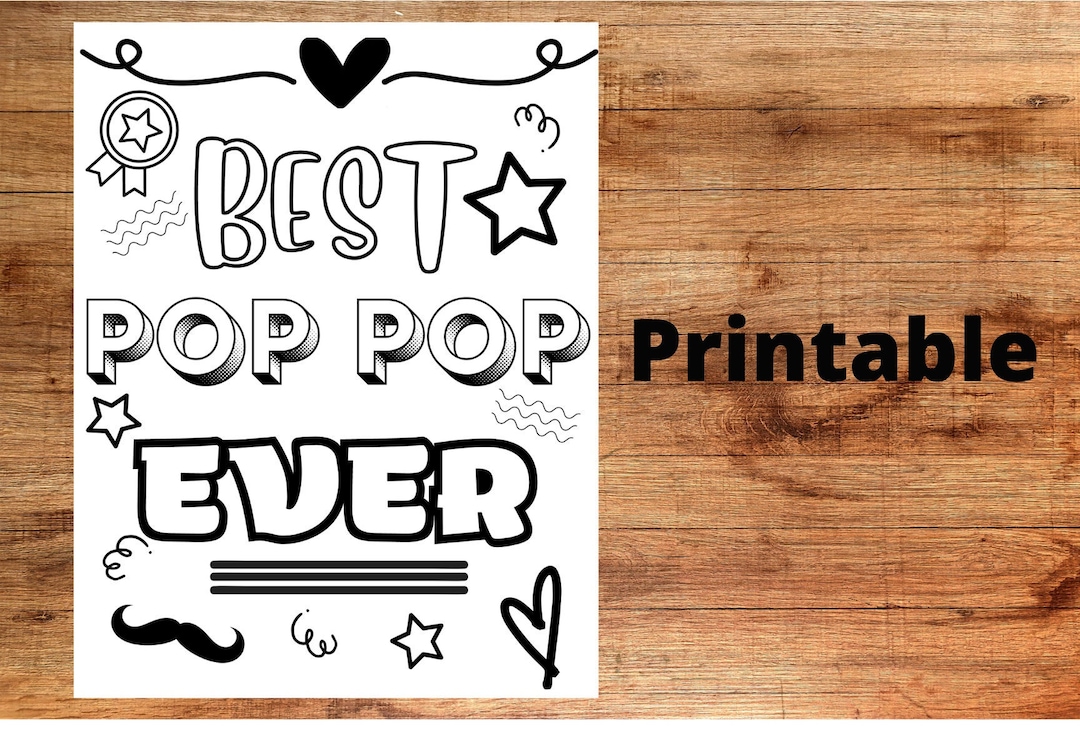 Best pop pop ever coloring page