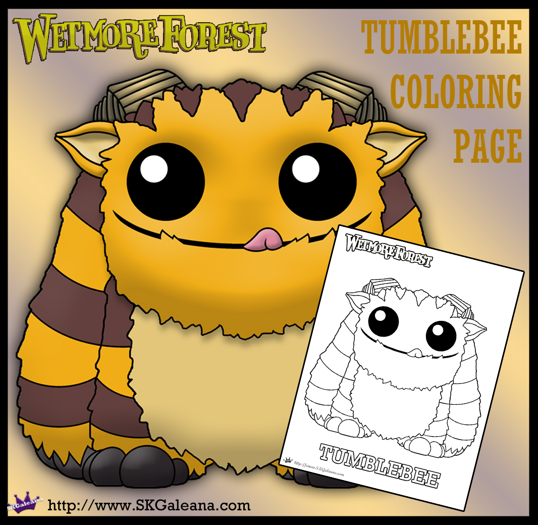 Coloring page of tumblebee from funkos wetmore forest â