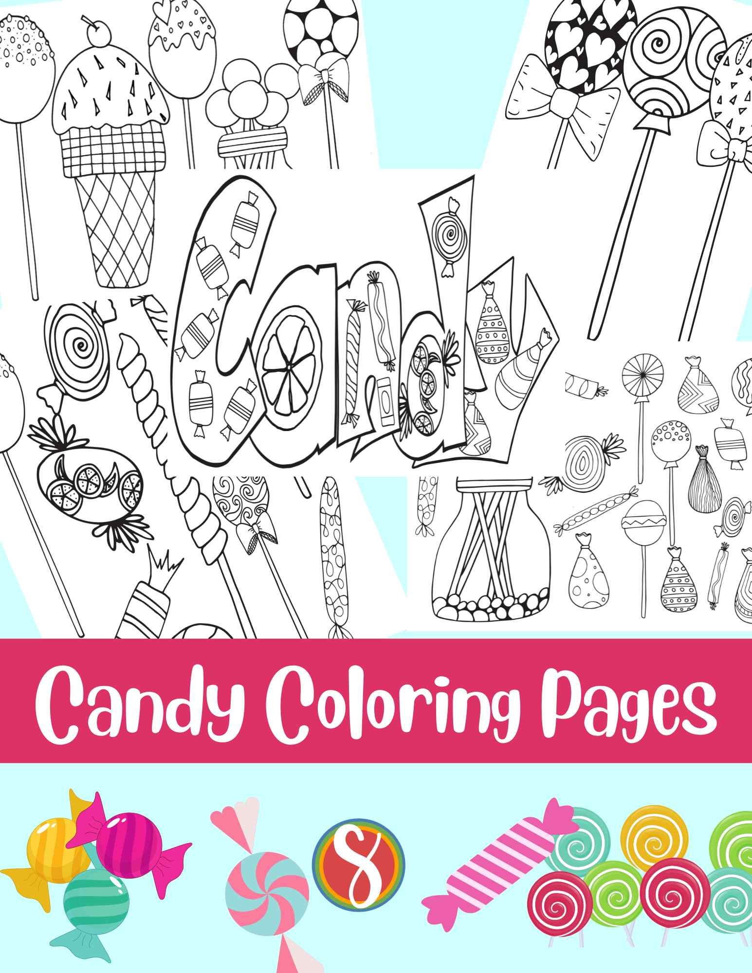 Free candy coloring pages â stevie doodles