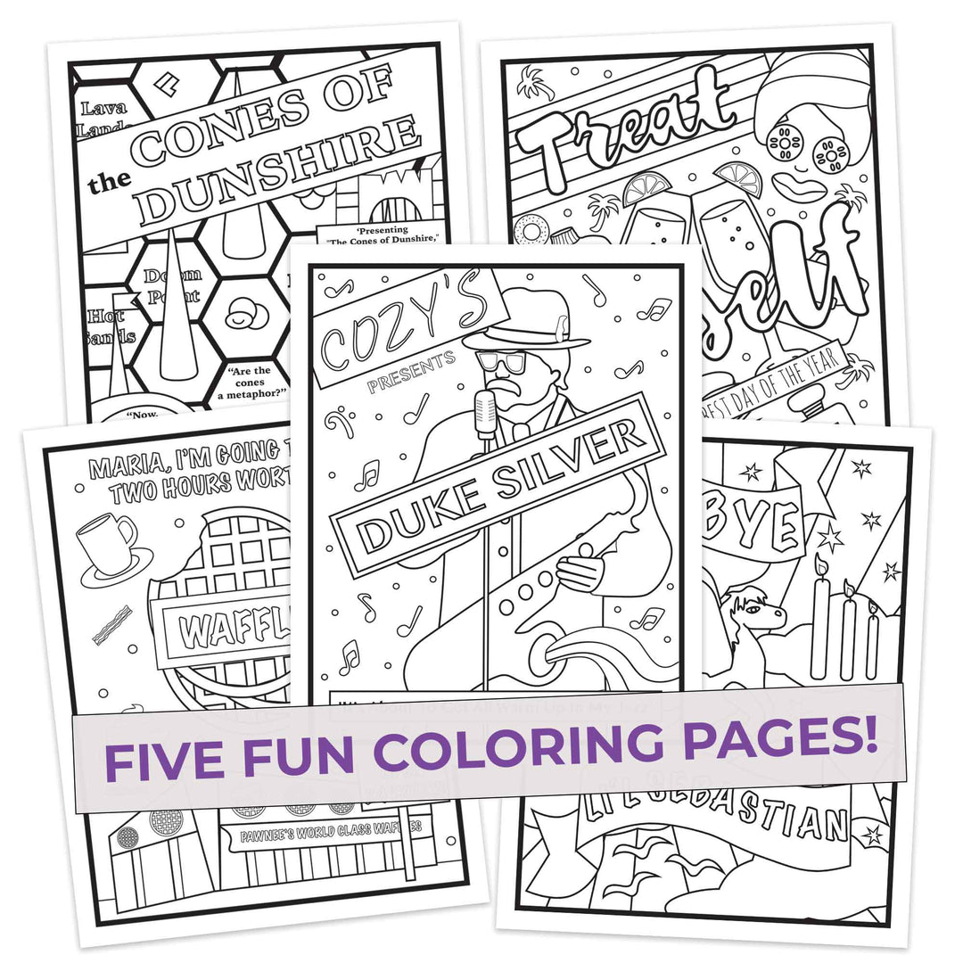 Parks and rec inspired coloring pages pack â pop colors