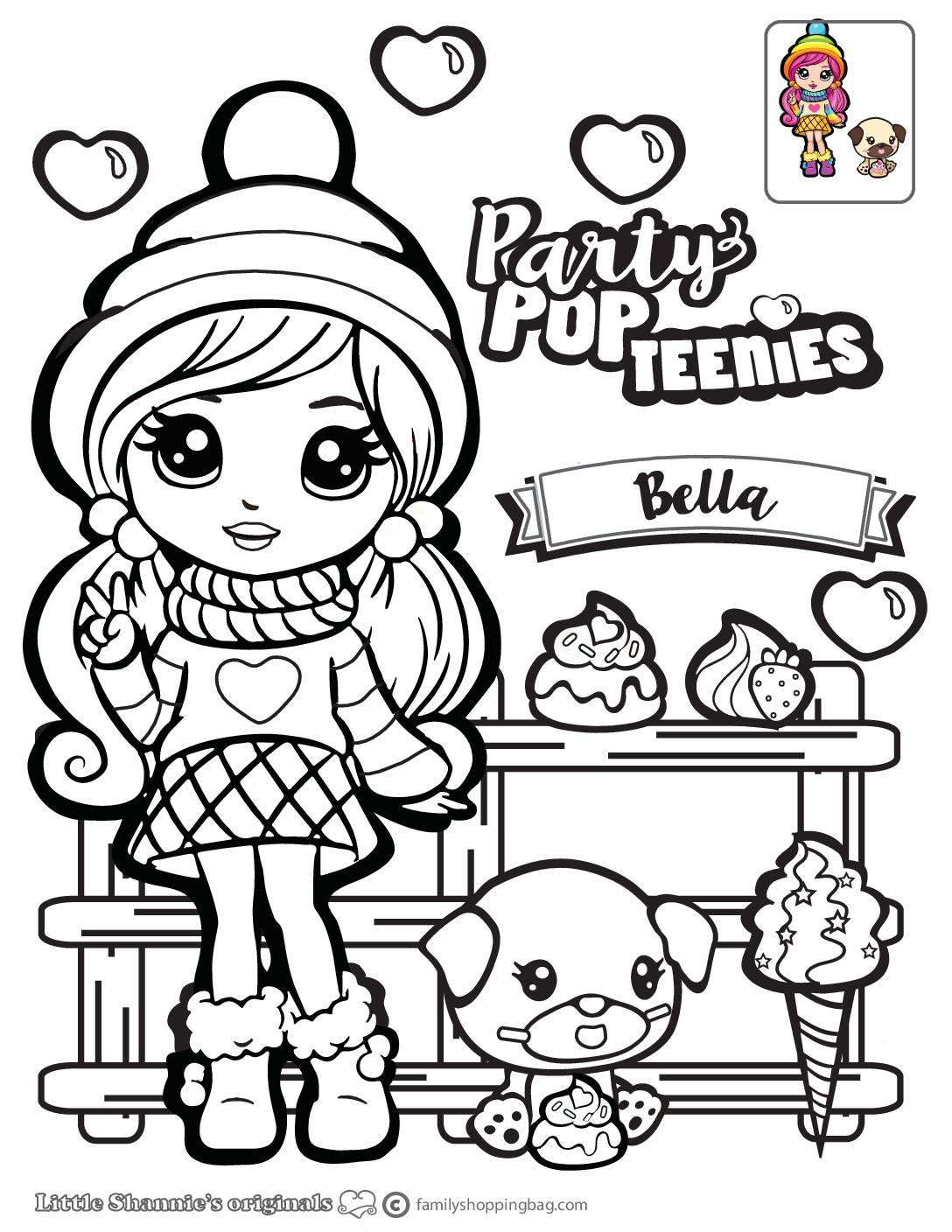 Bella coloring page party pop teenies