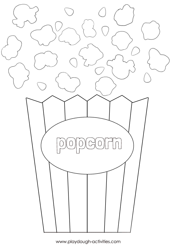 Popcorn box colouring picture