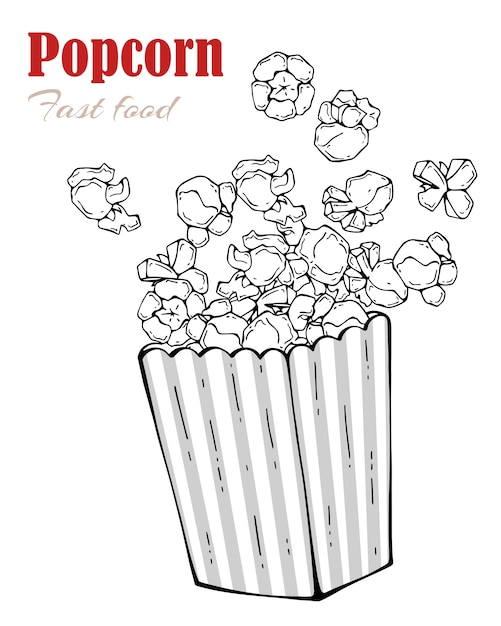 Premium vector vector illustrations on the snacks theme popcorn box