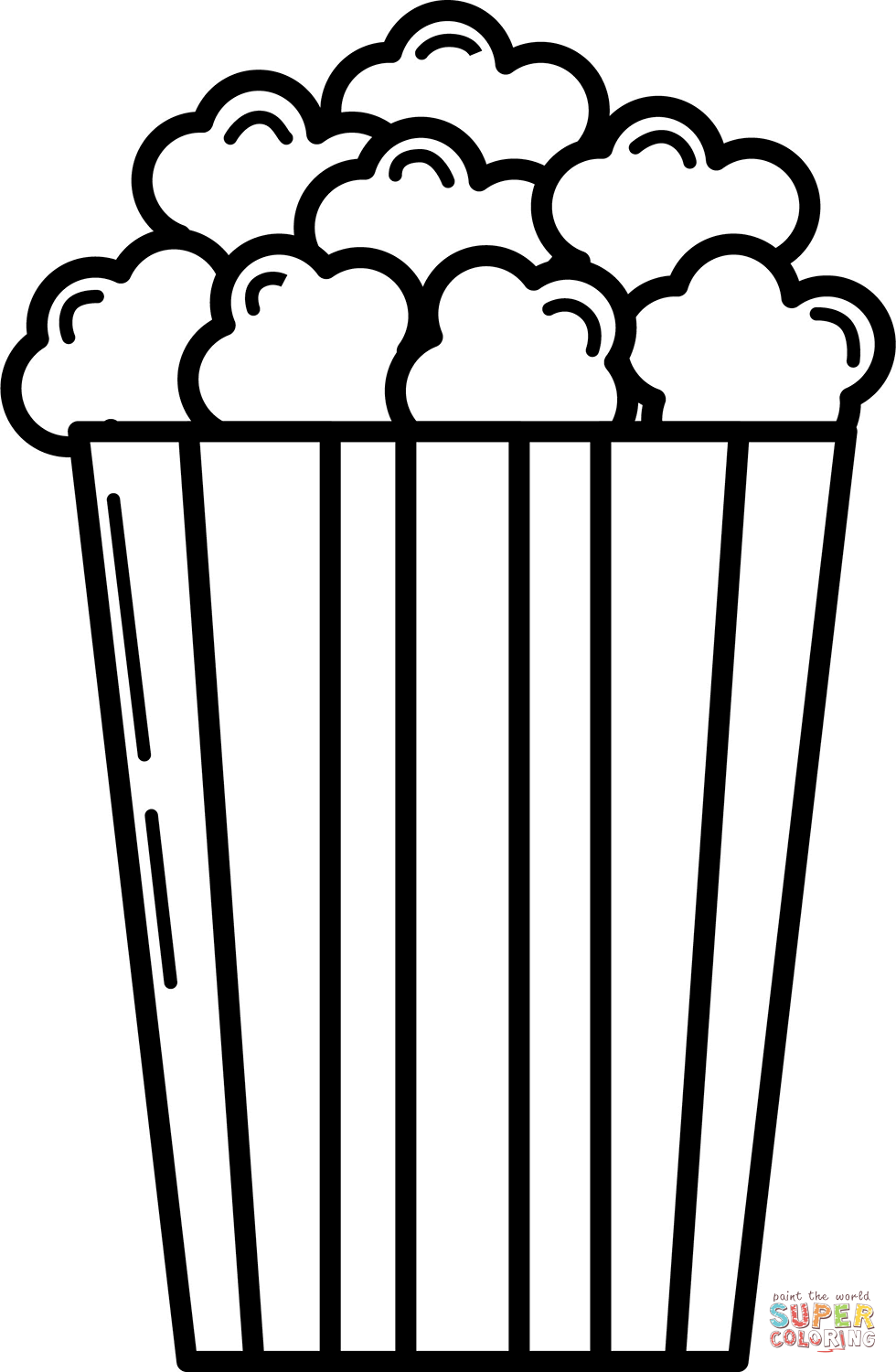 Popcorn coloring page free printable coloring pages