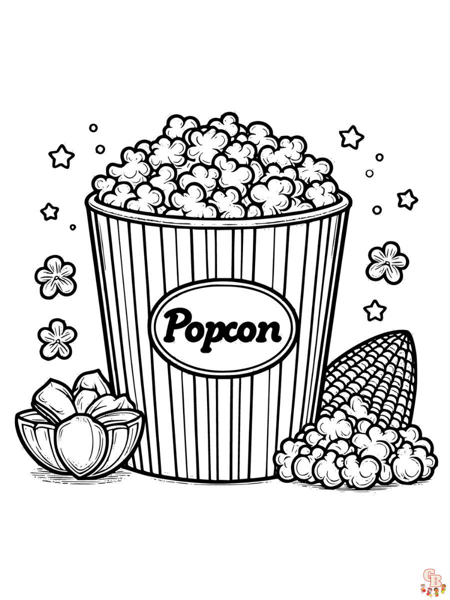 Popcorn coloring pages