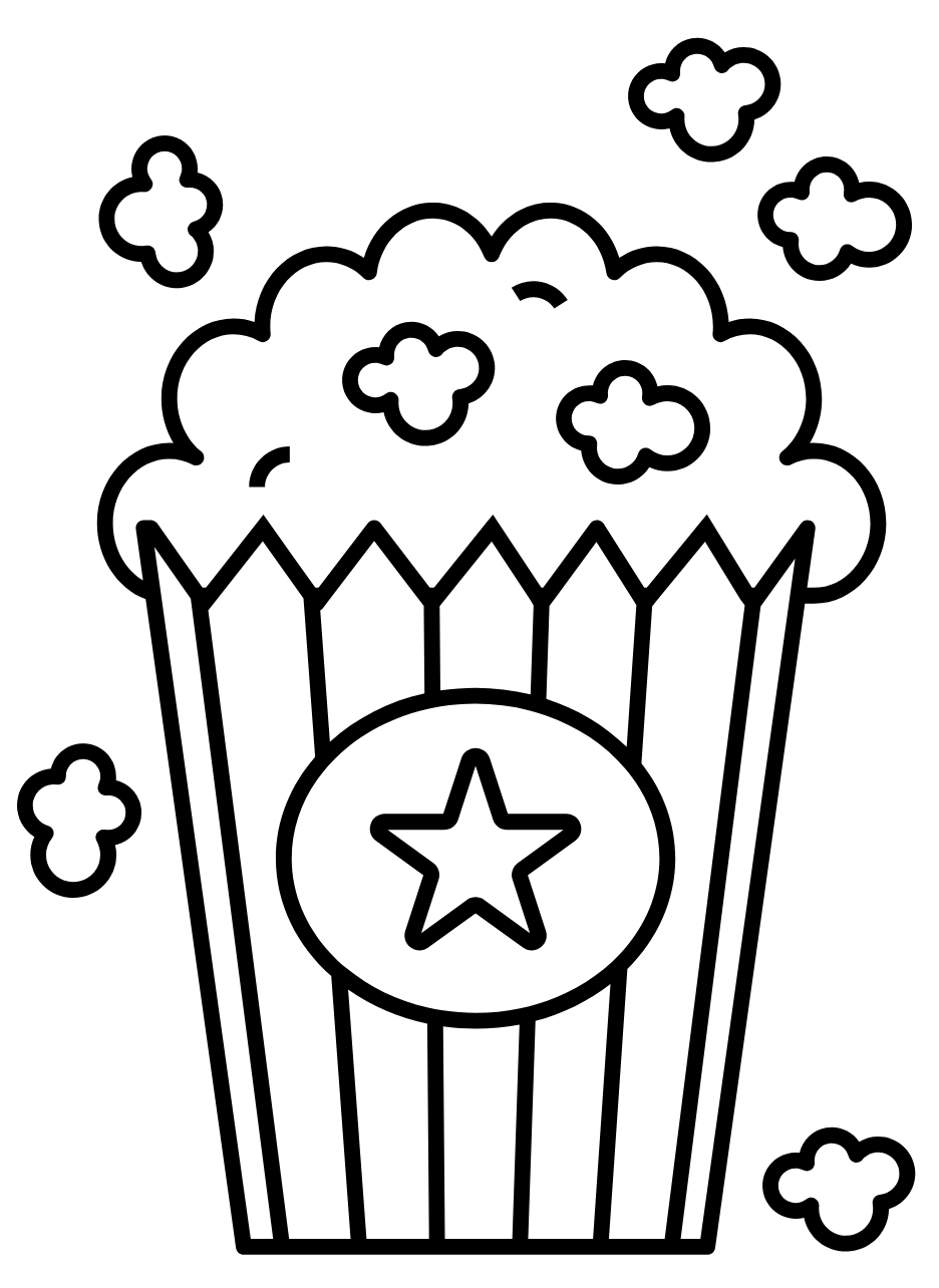 Popcorn coloring pages printable for free download