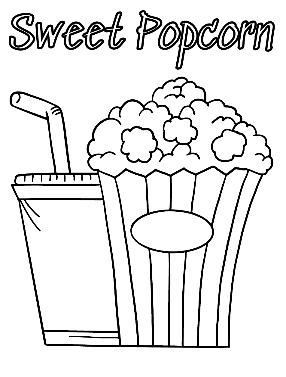 Popcorn coloring pages printable for free download