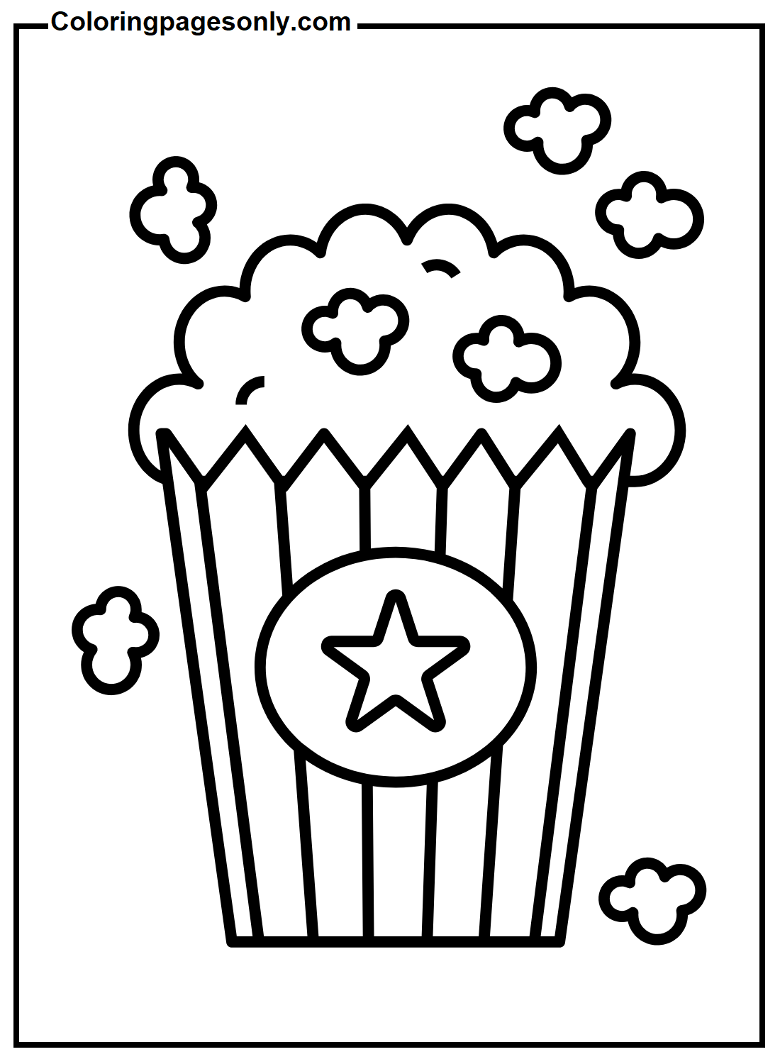 Free printable popcorn coloring page