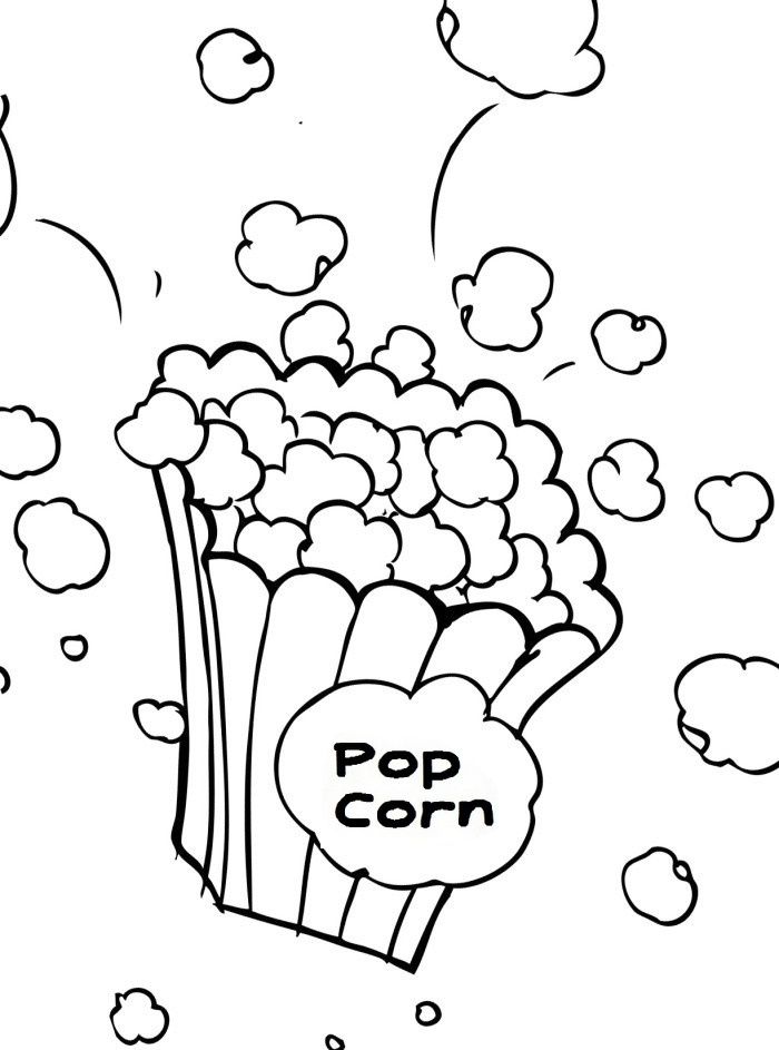 Healthiest snack popcorn coloring pages coloring pages colored popcorn food coloring pages