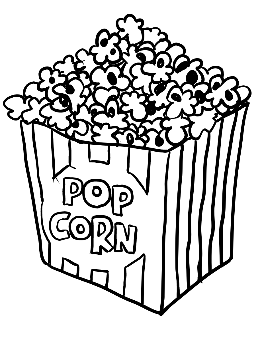 Popcorn coloring pages printable for free download