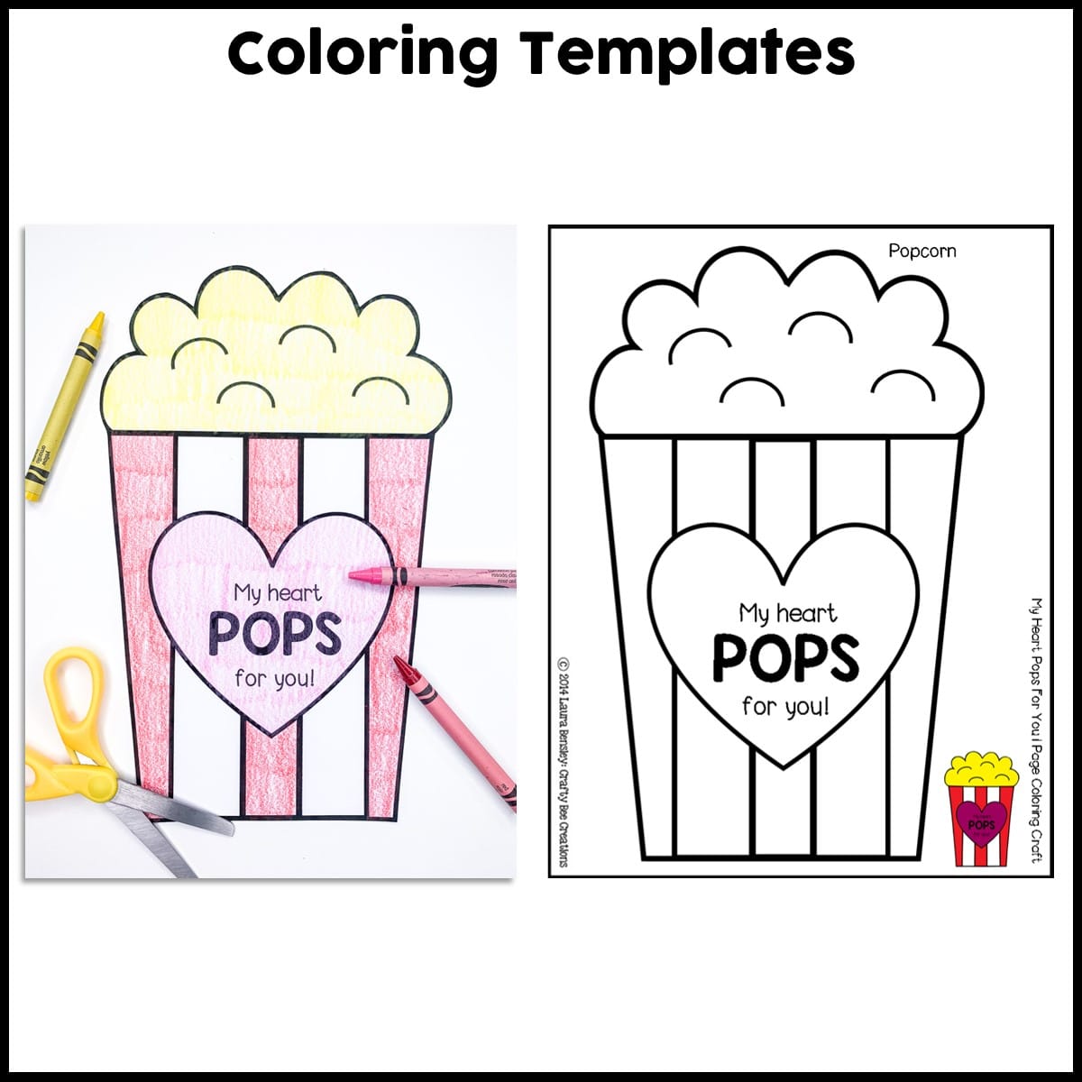 My heart pops for you valentine popcorn craft activity