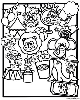 Circus coloring pages center activity