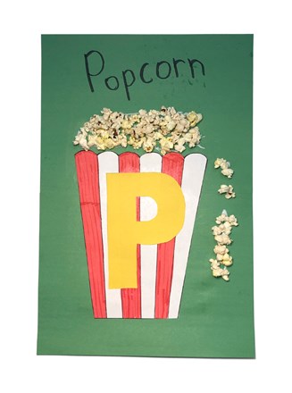 Letter p popcorn craft all kids network