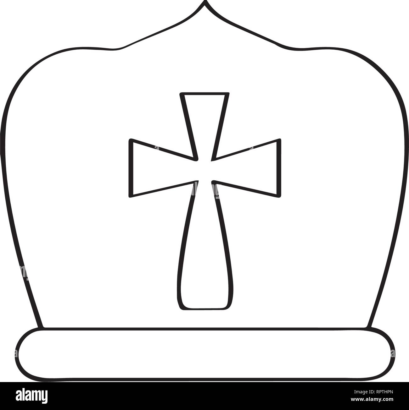 Pope hat religious cross icon hi