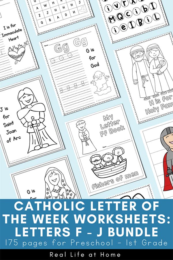 Catholic letter of the week worksheets and coloring pages for f