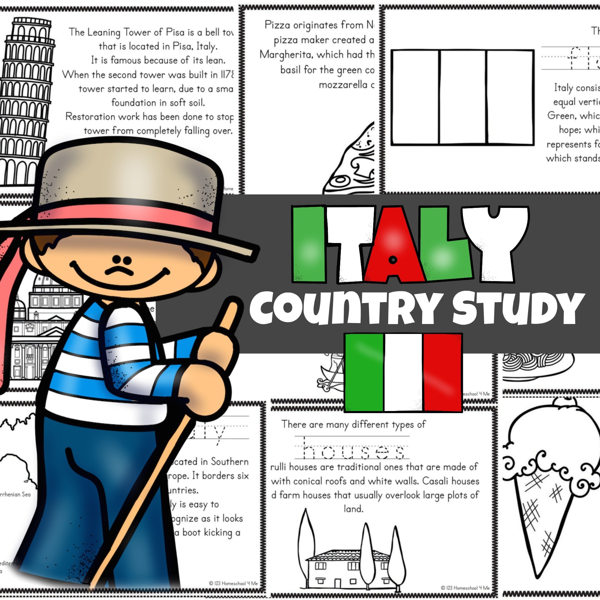 Free free italy printables read color and learn about italy for kids