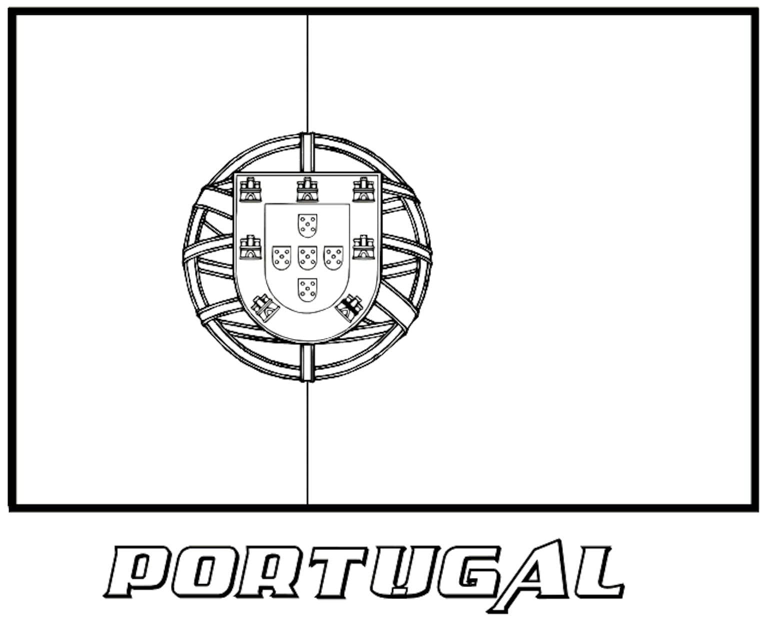 Portugal flag coloring page
