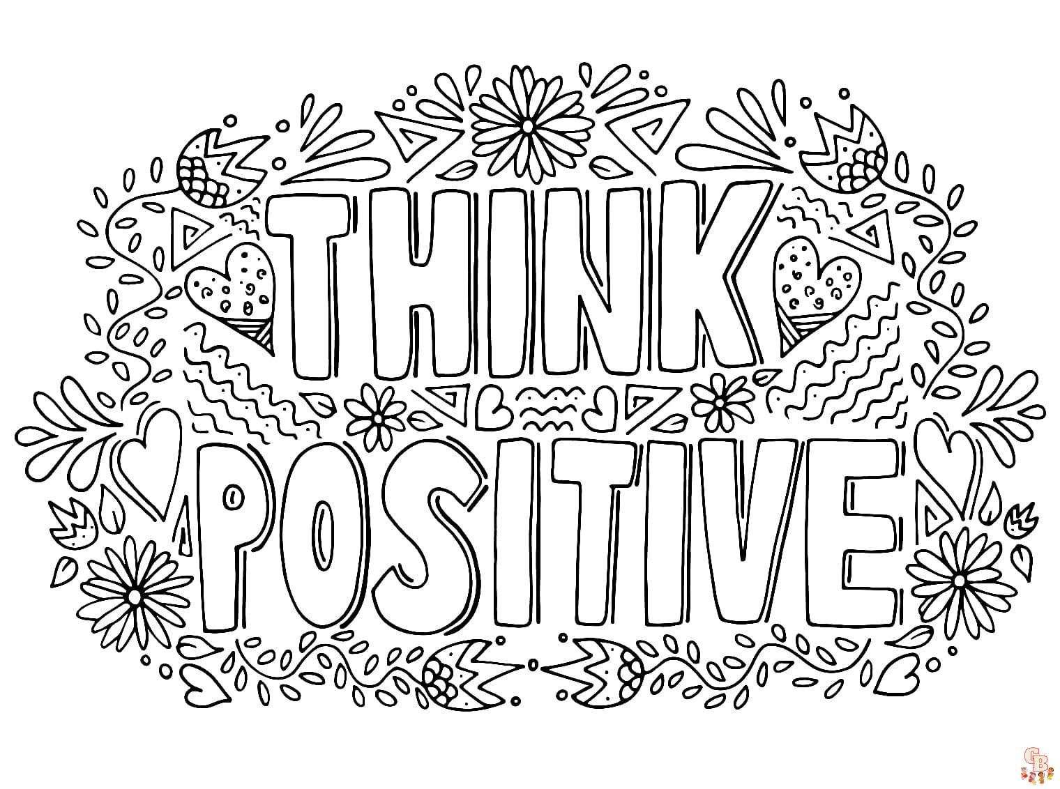 Printable positive coloring pages free for kids and adults