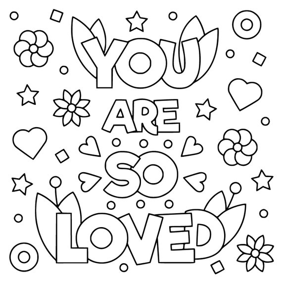 Inspirational pdf coloring pages positive message printable self improvement positive emotion quotes instant pdf