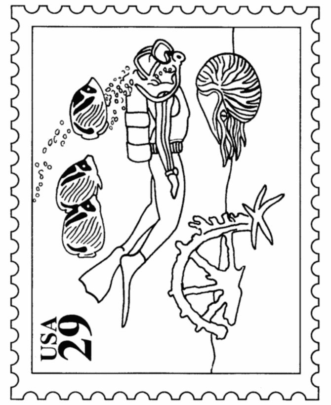 Bluebonkers usps sports stamp coloring pages