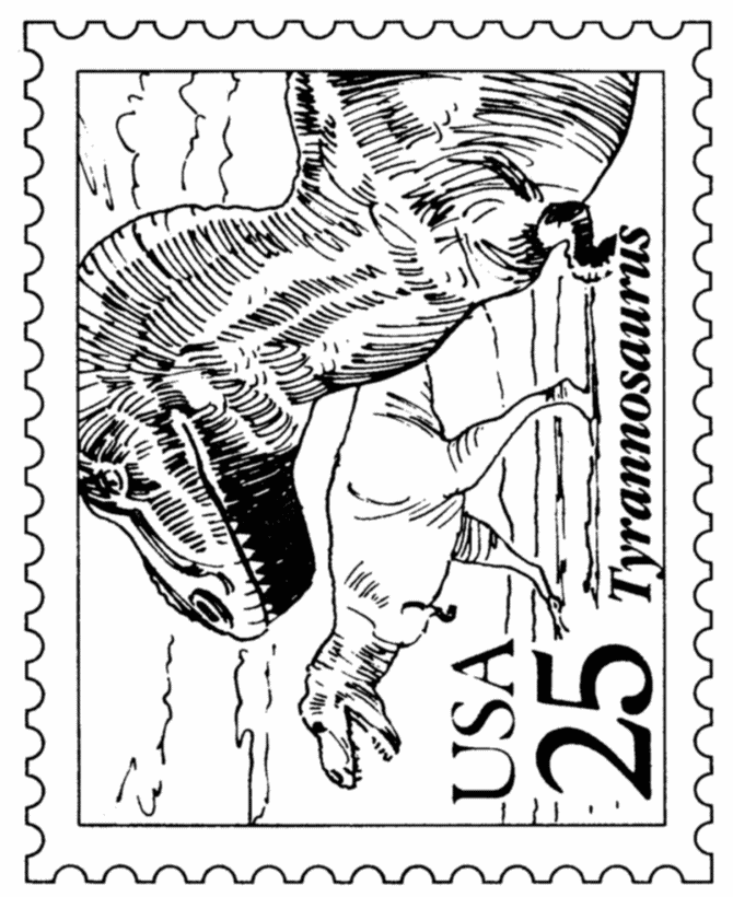 Bluebonkers dinosaurs postage stamp