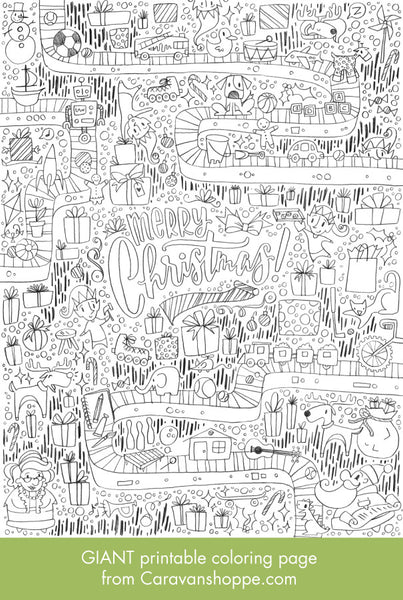 Giant christmas coloring poster caravan shoppe