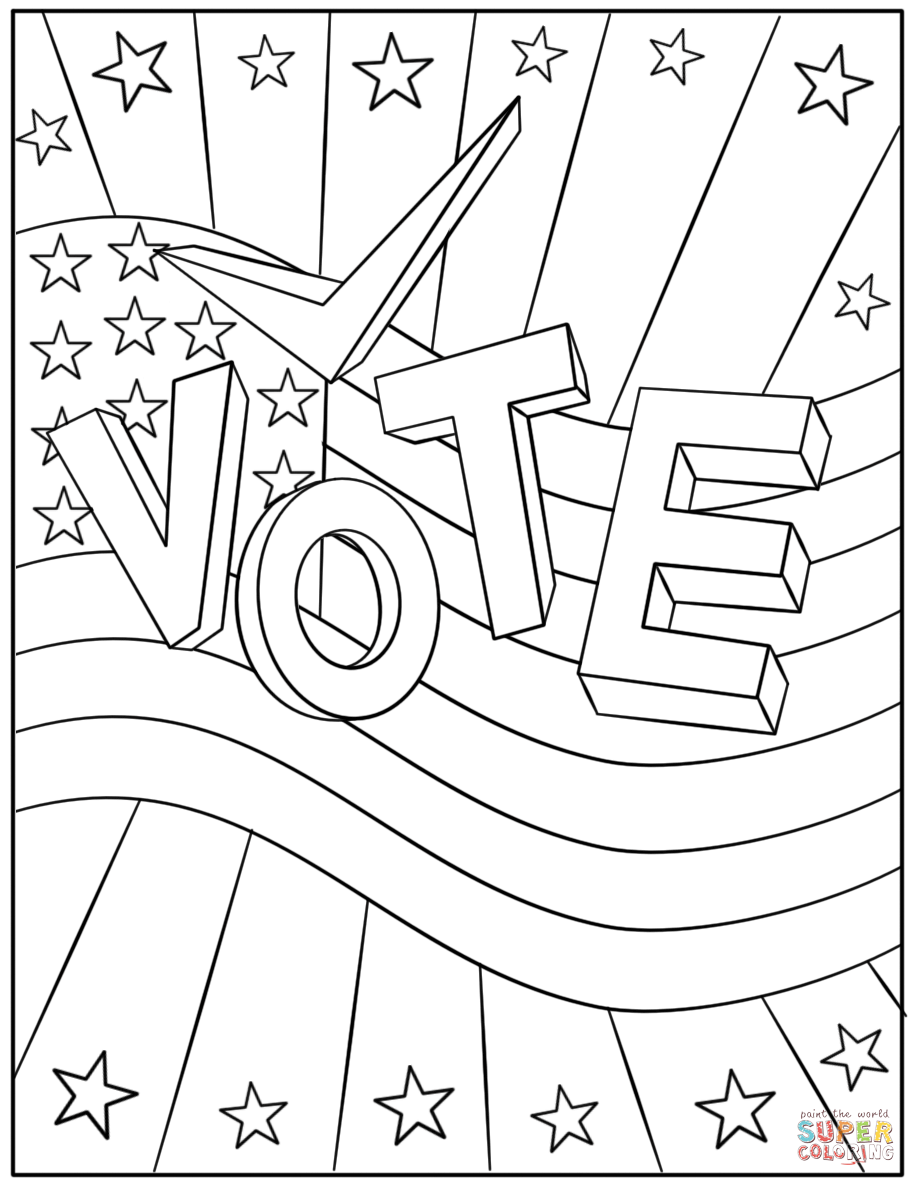 Vote poster coloring page free printable coloring pages