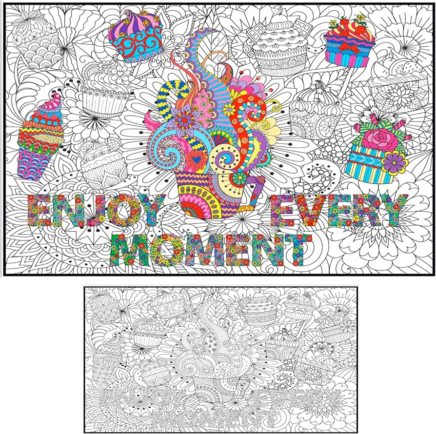 Huge coloring poster for adults and kids