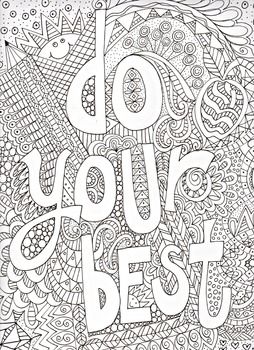 Motivational poster coloring poster excellence do your best work quote coloring pages coloring pages inspirational coloring book pages